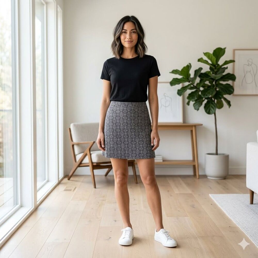 Rip Skirt Hawaii Womens XL Black White Wrap Mini Skirt Geometric Beach Travel